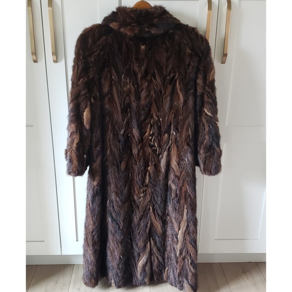 Evans Mink Fur Coat Womens S Brown Real Mink Vintage Long Floor Length Capsule - Picture 2 of 7